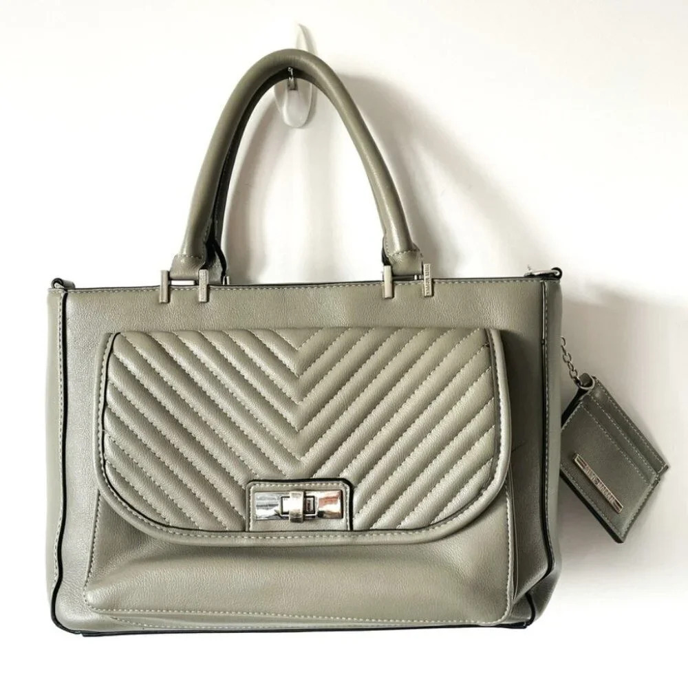 Steve Madden Leather Quilted Purse Bag w/ Card Wallet